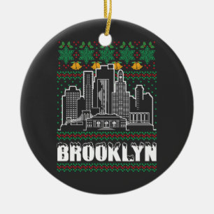 Brooklyn New York Ugly Christmas Keramik Ornament