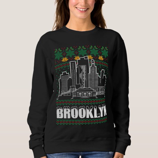 Brooklyn New York Ugly Christmas Sweatshirt (Vorderseite)