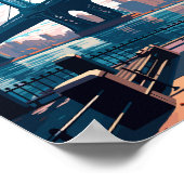 Brooklyn New York Vintage Illustration Poster (Ecke)