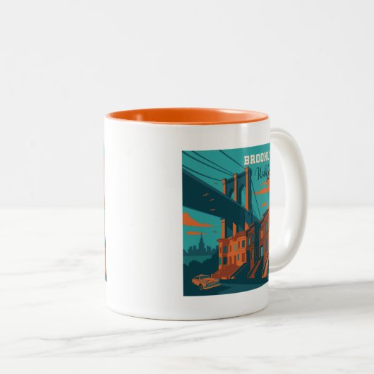 Brooklyn New York Zweifarbige Tasse (VorderseiteRechts)