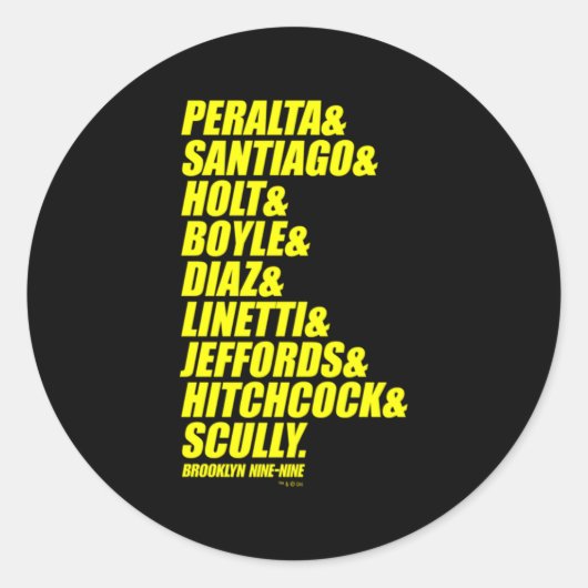 Brooklyn Nine-Nine Ampersand Runder Aufkleber (Vorderseite)
