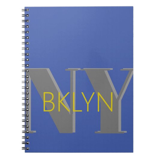 BROOKLYN NY Blue Graue Bklyn Stilheft Notizblock (Vorderseite)