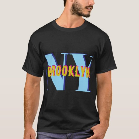 BROOKLYN NY blue gray bklyn stylish T-Shirt (Vorderseite)