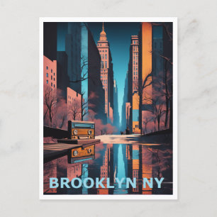 Brooklyn NY Colorful Graphic Art Design Postkarte
