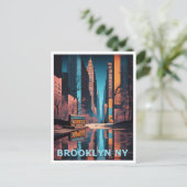 Brooklyn NY Colorful Graphic Art Design Postkarte (Stehend Vorderseite)