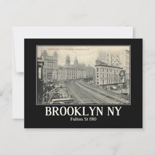 Brooklyn NY Fulton St 1910 Vintag Inspiriert Postkarte
