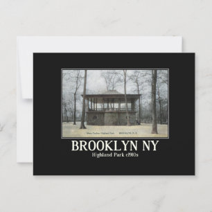 Brooklyn NY Highland Park, Musikpavillon, Postkarte