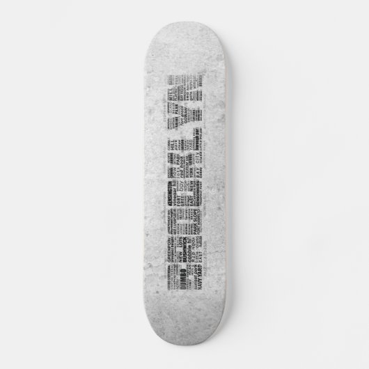 Brooklyn NY New York Word Art Skateboard (Vorderseite)