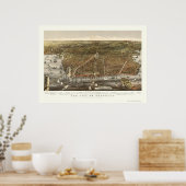 Brooklyn, NY Panoramic Map - 1879 Poster (Küche)
