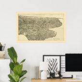 Brooklyn, NY Panoramic Map - 1897 Poster (Heimbüro)