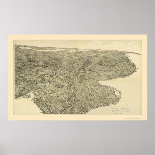 Brooklyn, NY Panoramic Map - 1897 Poster (Vorne)
