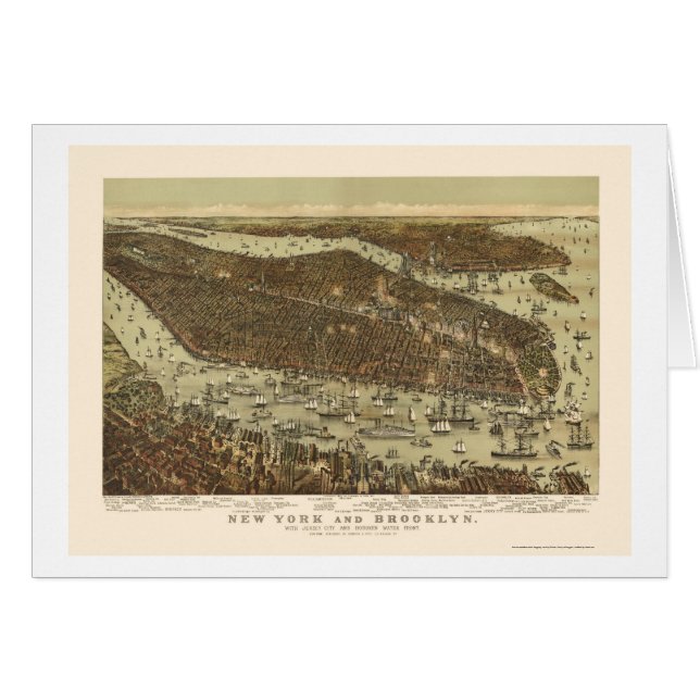 Brooklyn, NY panoramische Karte - 1892 (Vorderseite (Horizontal))