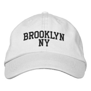 BROOKLYN NY Simple Black on White Bestickte Baseballkappe