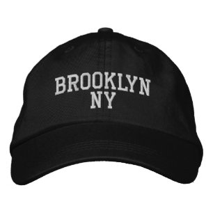 BROOKLYN NY Simple White on Black Bestickte Baseballkappe