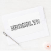 Brooklyn NY Typografie Design Rechteckiger Aufkleber (Umschlag)