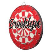 Brooklyn nyc editierbarer Text Black Red White Ret Dartscheibe (Vorderseite rechts)