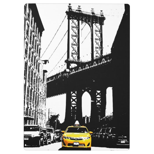 Brooklyn Nyc New York City Pop Art Yellow Taxi Klemmbrett (Rückseite)