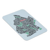 Brooklyn NYC Typografie Map Magnet (Rechte Seite)