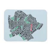 Brooklyn NYC Typografie Map Magnet (Horizontal)