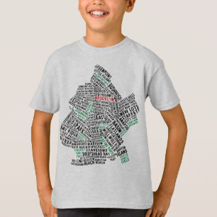Brooklyn NYC Typografy Map T-Shirt