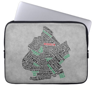 Brooklyn NYC Word Karte Laptopschutzhülle