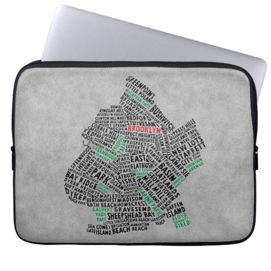Brooklyn NYC Word Karte Laptopschutzhülle (Vorderseite)