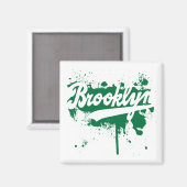 Brooklyn Painted Green Magnet (Vorderseite/Rückseite)