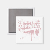 Brooklyn Painted Pink Magnet (Vorderseite/Rückseite)