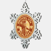 Brooklyn Polnischer Weihnachtsbaum Schneeflocken Zinn-Ornament (Rechts)