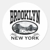 Brooklyn Runder Aufkleber (Vorderseite)