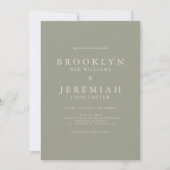 BROOKLYN Sage Modern Wedding Einladung (Vorderseite)
