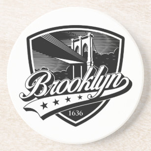 Brooklyn-Schild mit Swoosh-Design Getränkeuntersetzer