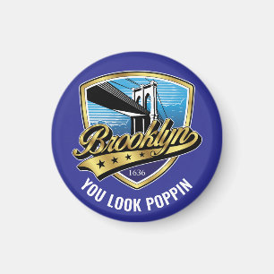 Brooklyn Shield and Swoosh Design Magnet