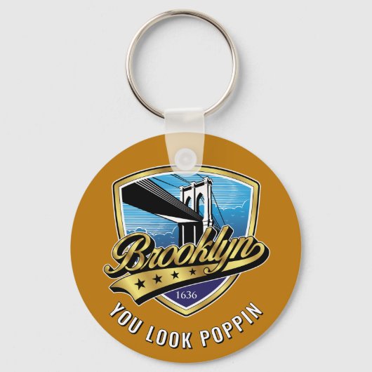 Brooklyn Shield and Swoosh Design Schlüsselanhänger (Rückseite)