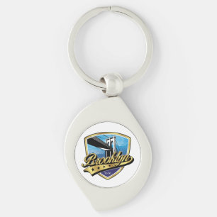Brooklyn Shield and Swoosh Design Schlüsselanhänger