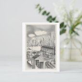 Brooklyn Sketch/Zeichnend Postkarte (Stehend Vorderseite)