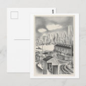 Brooklyn Sketch/Zeichnend Postkarte (Vorne/Hinten)