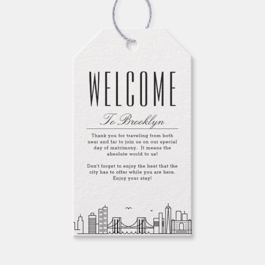 Brooklyn Skyline | Begrüßungstipps Geschenkanhänger (Vorderseite)