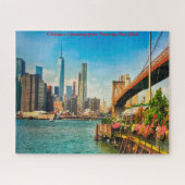 Brooklyn Skyline.Christmas Grüße Puzzle (Horizontal)