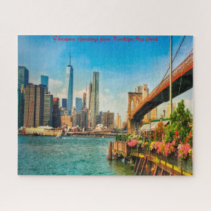 Brooklyn Skyline.Christmas Grüße Puzzle