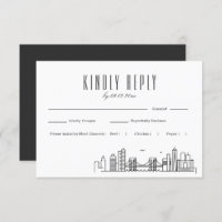 Brooklyn Skyline Wedding RSVP mit Wahlmöglichkeit