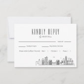 Brooklyn Skyline Wedding RSVP mit Wahlmöglichkeit Karte (Vorderseite)