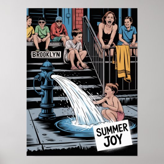 Brooklyn Sommerfreude Baby Hydrant Poster (Vorne)