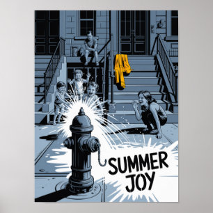 Brooklyn Sommerfreude Hydrant Kunst Poster