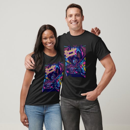 Brooklyn Sounds Boombox Bridge Kunst T-Shirt (Unisex)