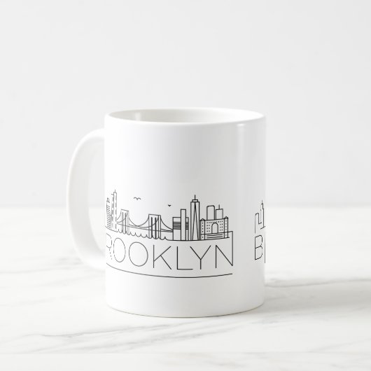 Brooklyn Stylized Skyline Coffee Tasse (Vorderseite Links)