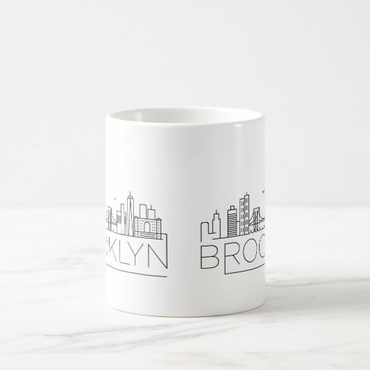 Brooklyn Stylized Skyline Coffee Tasse (Mittel)