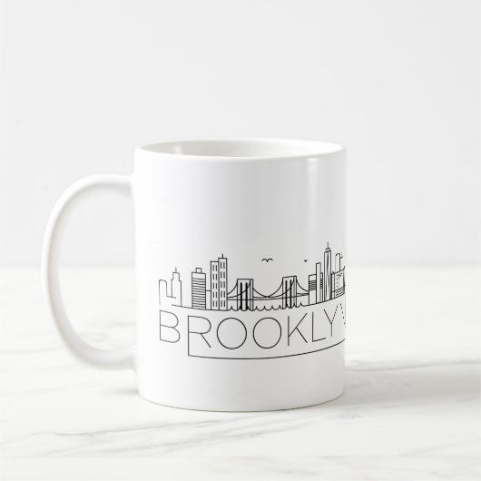 Brooklyn Stylized Skyline Coffee Tasse (Links)