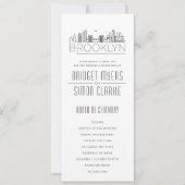 Brooklyn Stylized Skyline | Hochzeitsprogramm Einladung (Vorderseite)