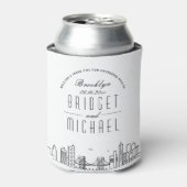 Brooklyn Stylized Skyline | Wedding Can Cooler Dosenkühler (Kanne Vorderseite)